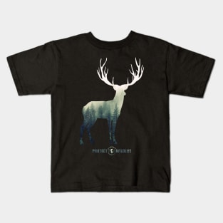 Protect Wildlife - Nature - Deer Silhouette Kids T-Shirt